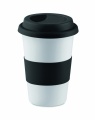 Ceramic mug w/ lid and sleeve, Black