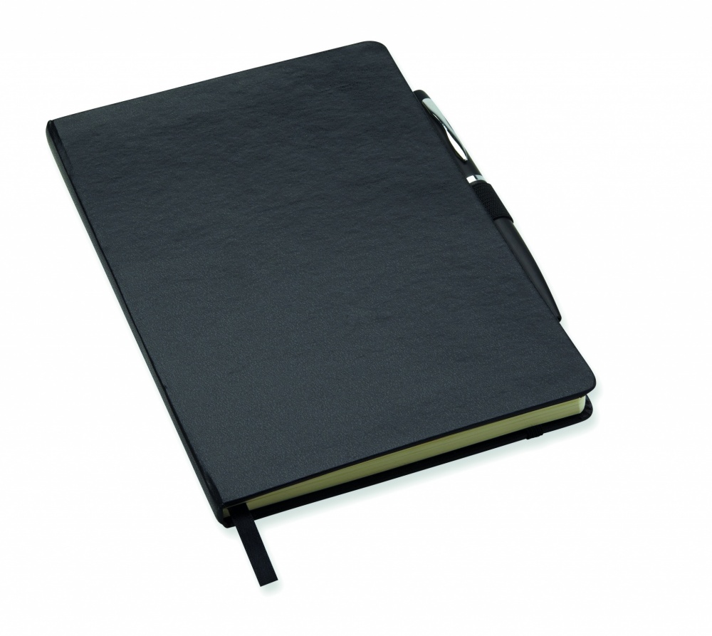 Logo trade business gift photo of: A5 notebook with pen 72 lined