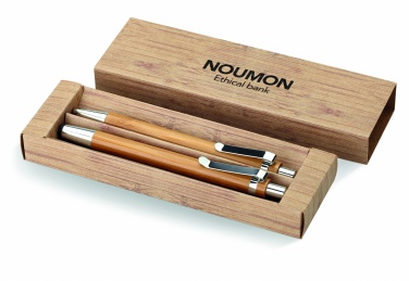 Logo trade promotional products picture of: Bamboo pen and pencil set