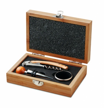 Logotrade corporate gift picture of: Wine set in bamboo box