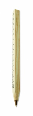 Logo trade promotional merchandise picture of: Wooden ruler pen