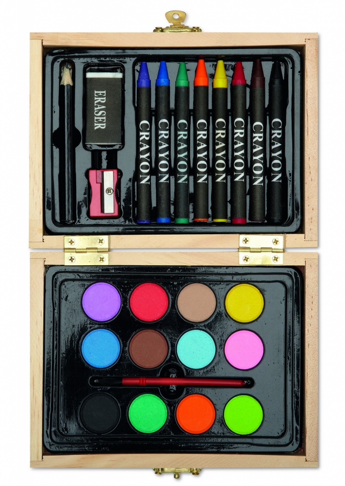 Logo trade promotional gift photo of: Painting set in wooden box