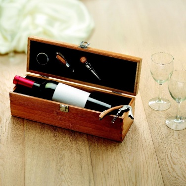 Logo trade promotional product photo of: Wine set in bamboo box