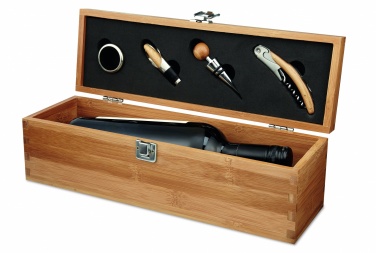 Logo trade promotional gifts picture of: Wine set in bamboo box