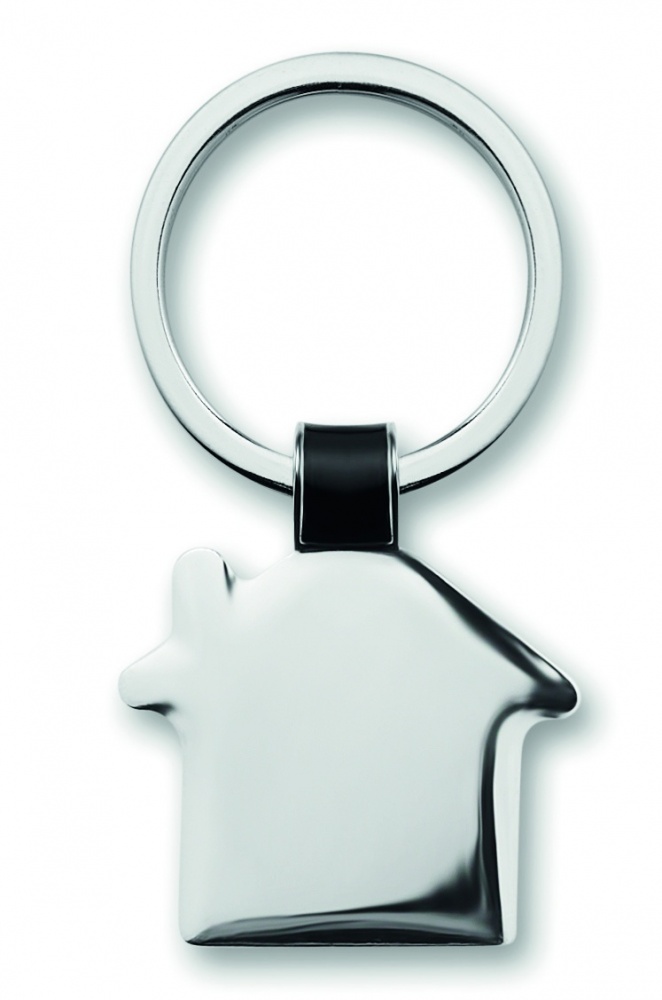 Logo trade promotional giveaway photo of: House shaped key ring Riga