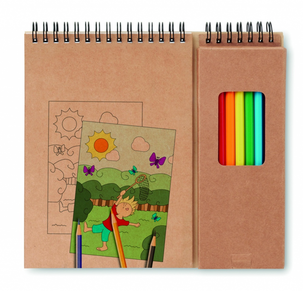 Logo trade promotional merchandise picture of: Colouring set with notepad