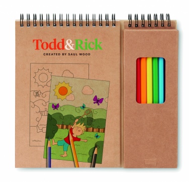 Logo trade corporate gifts image of: Colouring set with notepad