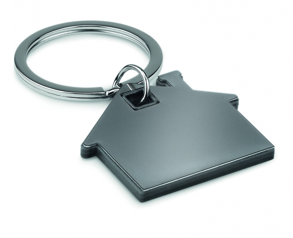 Logotrade promotional merchandise picture of: House shape plastic key ring Rezekne