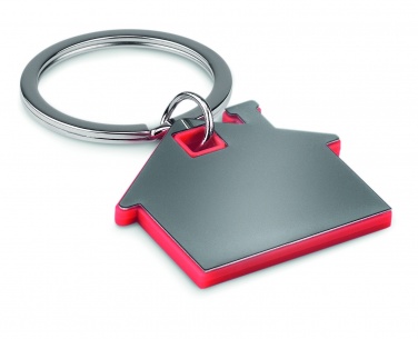 Logo trade promotional products picture of: House shape plastic key ring Rezekne