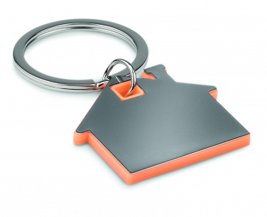 Logotrade promotional item picture of: House shape plastic key ring Rezekne