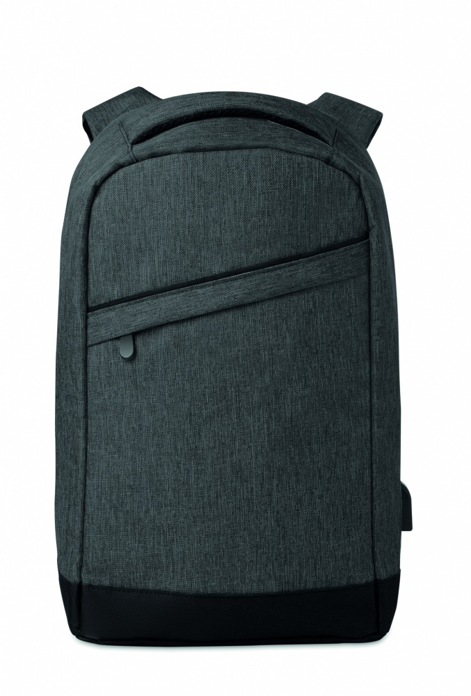 Logo trade promotional giveaway photo of: 2 tone backpack incl USB plug