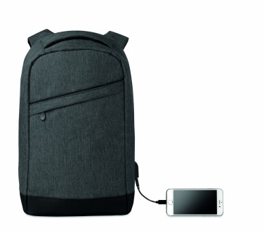 Logotrade promotional item picture of: 2 tone backpack incl USB plug