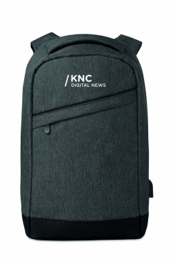 Logo trade business gifts image of: 2 tone backpack incl USB plug