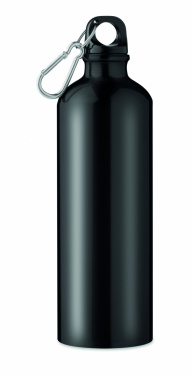 Logo trade promotional items image of: Single-walled 750 ml aluminum bottle with a carabiner and customizable printing