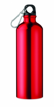 Logotrade business gift image of: Single-walled 750 ml aluminum bottle with a carabiner and customizable printing