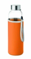 Glass bottle in pouch 500ml, Orange