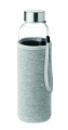 Glass bottle in pouch 500ml, Grey