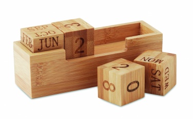 Logo trade business gift photo of: Bamboo calendar