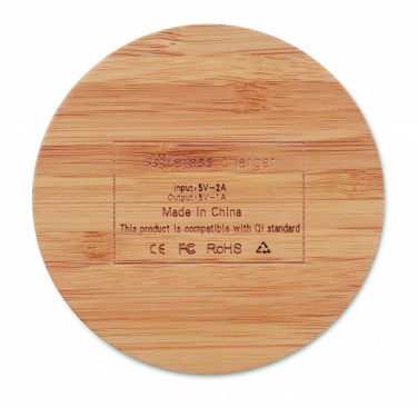 Logotrade promotional gift picture of: Wireless charger bamboo 5W