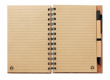 Logotrade promotional giveaway image of: Bamboo notebook with pen lined BAMBLOC