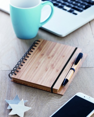 Logotrade promotional product picture of: Bamboo notebook with pen lined BAMBLOC