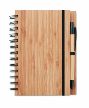 Logotrade promotional item picture of: Bamboo notebook with pen lined BAMBLOC