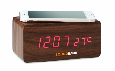 Logo trade corporate gift photo of: LED clock/5W wireless charger