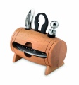 4 pcs wine set in wooden stand, Wood