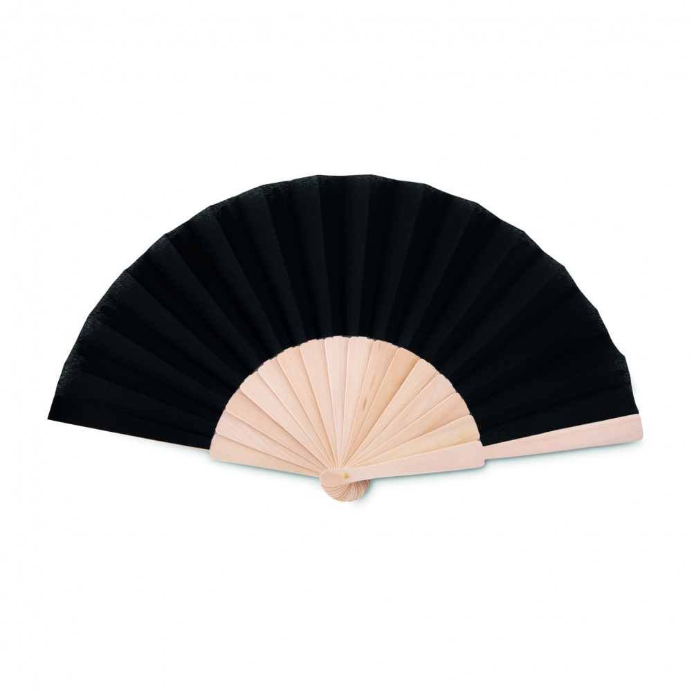 Logo trade promotional giveaways picture of: Manual hand fan wood