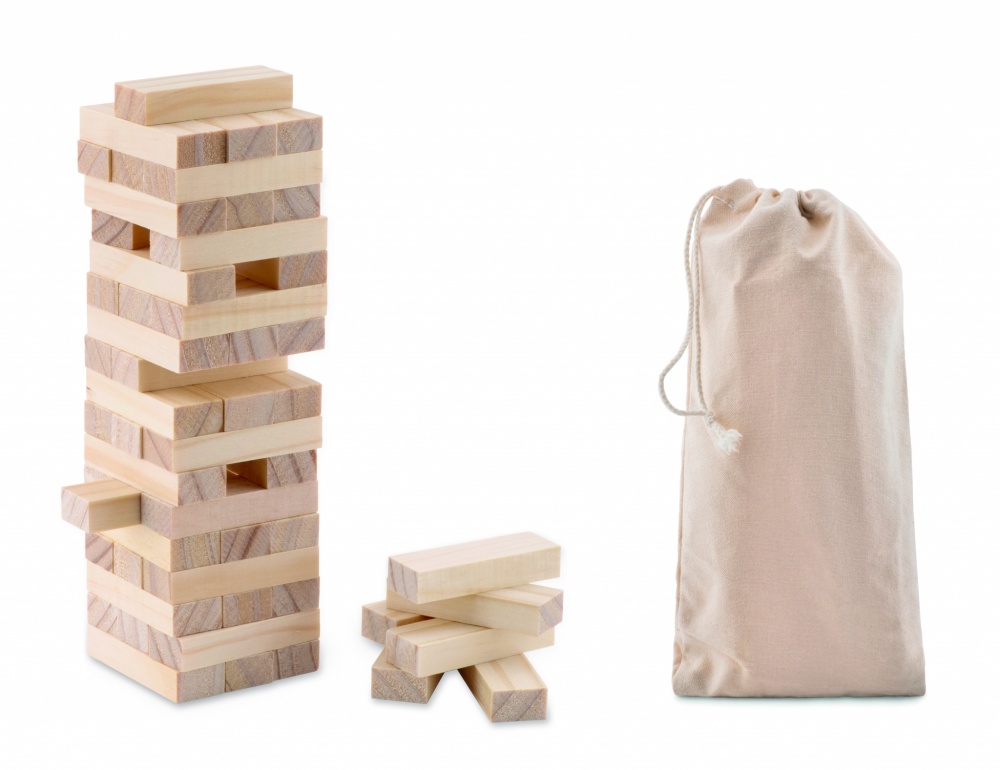 Logo trade promotional gifts picture of: Tower game in cotton pouch