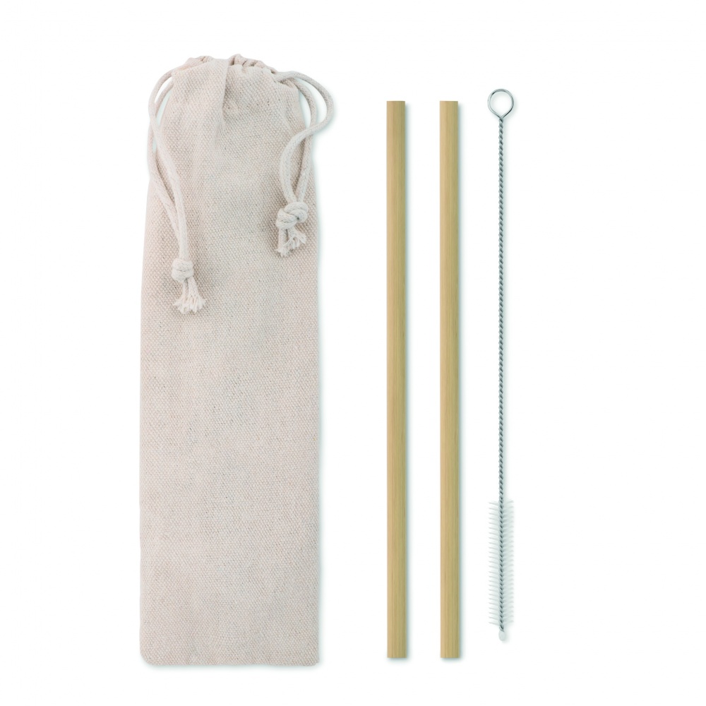 Logo trade corporate gifts picture of: Bamboo Straw w/brush in pouch