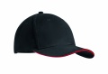 Brushed heavy cotton 6 panel Ba, Black/Red