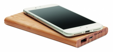 Logo trade promotional giveaway photo of: Wireless power bank in bamboo