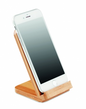 Logo trade promotional merchandise image of: Bamboo wireless charge stand 5W WIRESTAND