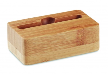 Logo trade promotional giveaway photo of: Bamboo phone stand-amplifier