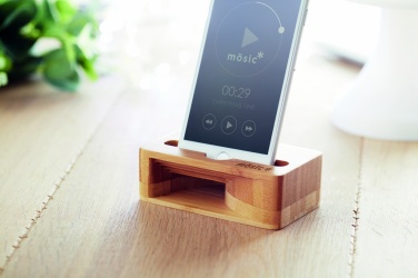 Logotrade promotional giveaway image of: Bamboo phone stand-amplifier