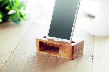 Logo trade promotional giveaways picture of: Bamboo phone stand-amplifier CARACOL