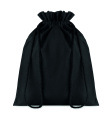 Medium Cotton draw cord bag, Black