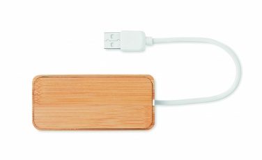 Logo trade promotional giveaways picture of: Bamboo USB 3 ports hub