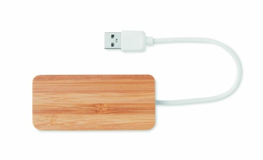 Logotrade promotional products photo of: Bamboo USB 3 ports hub