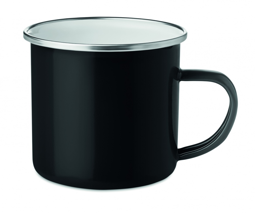 Logo trade promotional giveaways image of: Metal mug with enamel layer