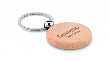 Logo trade promotional gift photo of: Round wooden key ring