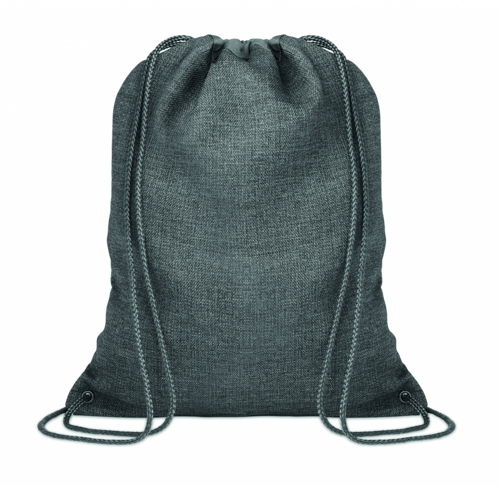 Logo trade promotional giveaways image of: 1200D heathered drawstring bag