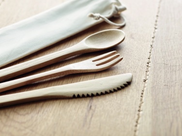 Logo trade promotional merchandise picture of: Bamboo cutlery set