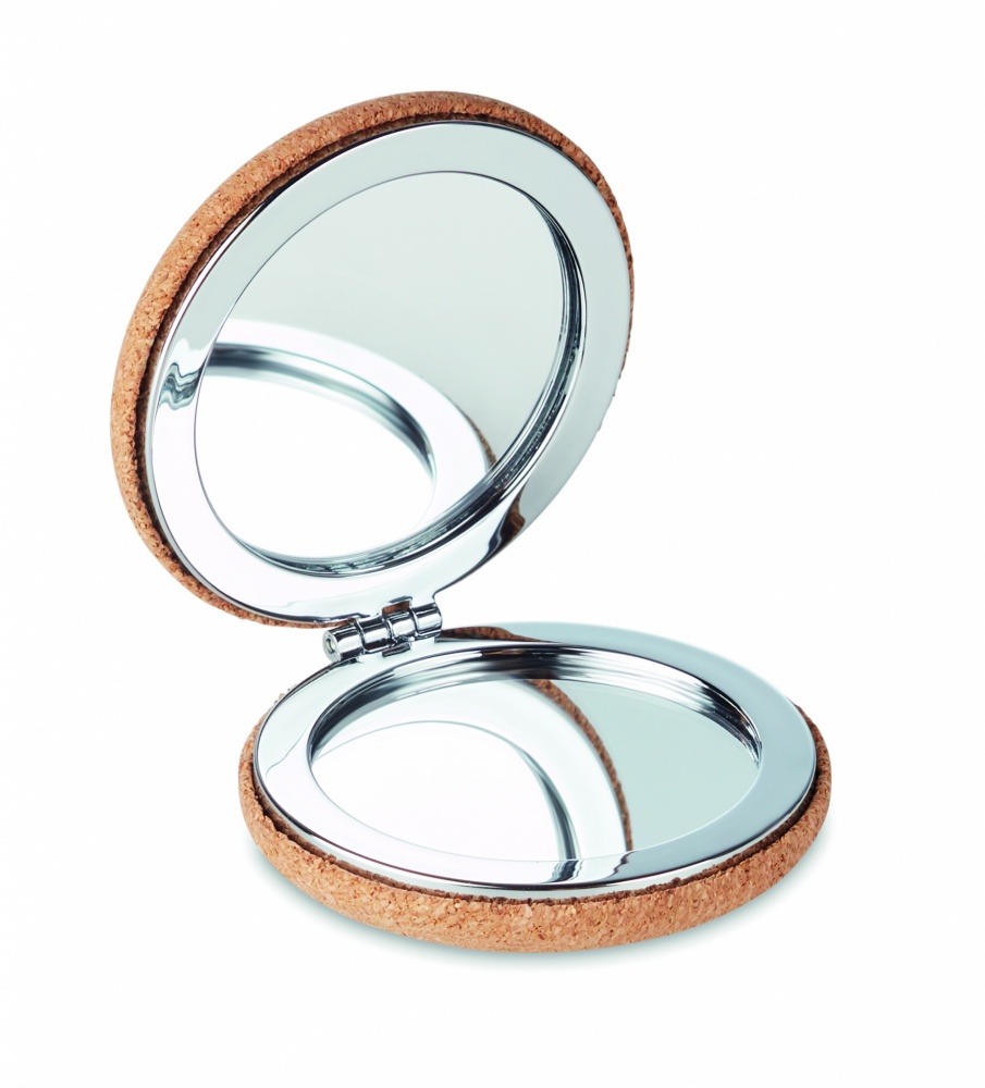 Logo trade corporate gifts image of: Pocket mirror with cork cover