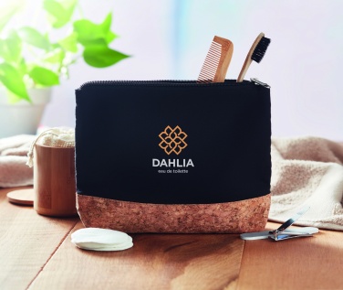 Logo trade promotional item photo of: Cork & cotton cosmetic bag