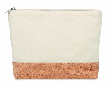 Logo trade promotional merchandise photo of: Cork & cotton cosmetic bag