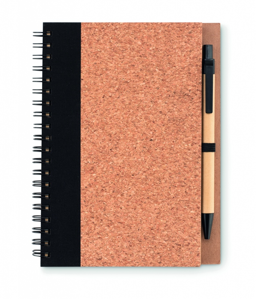 Logo trade promotional gifts image of: Cork notebook with pen