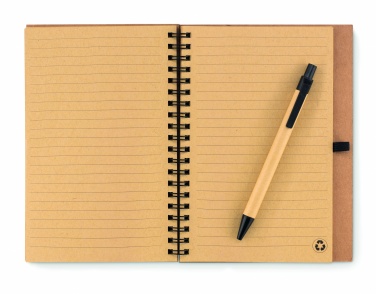 Logo trade business gift photo of: Cork notebook with pen