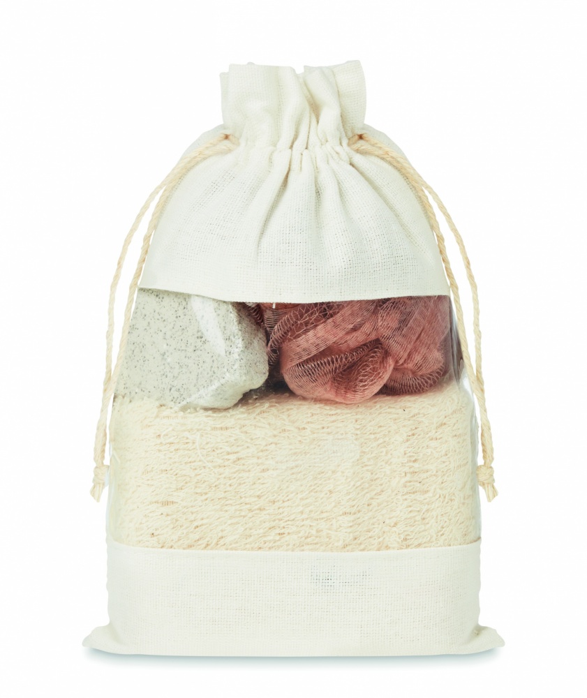 Logotrade promotional gift image of: Bath set in cotton pouch